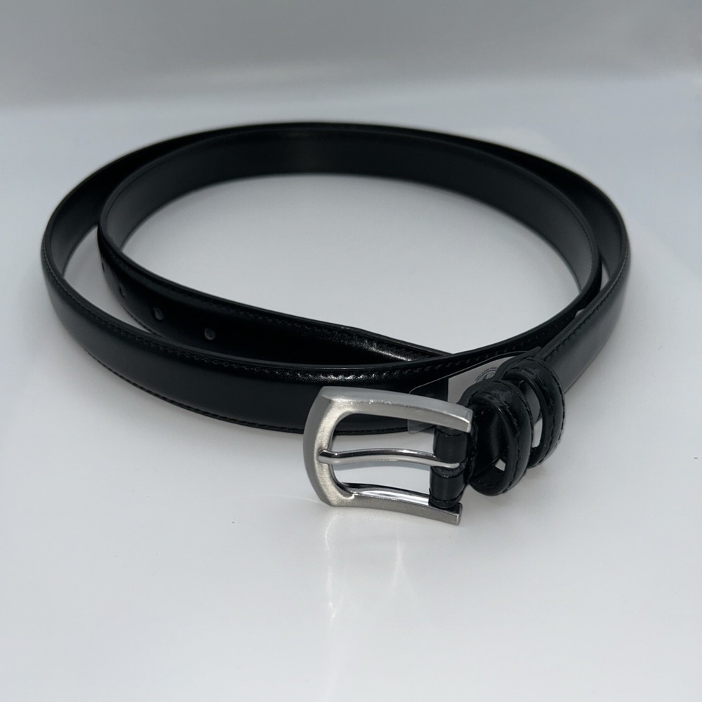Genuine Leather Belt,Men's Dress & Casual,Workwear SZ:56,Silver Buckle